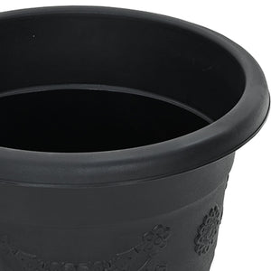 Schwarze Blumentöpfe, 6er Set, Ø 34cm