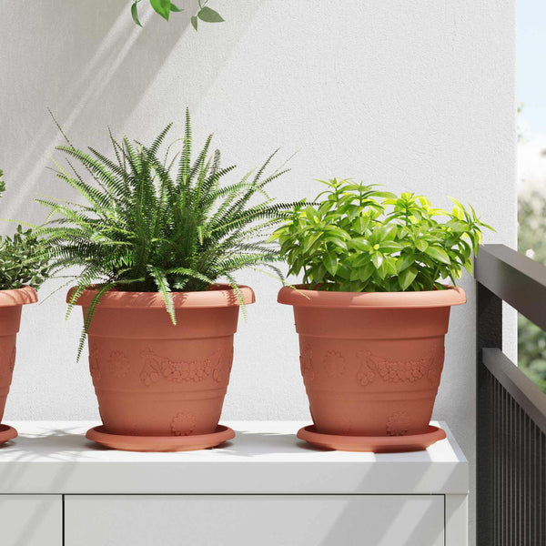 Blumentöpfe Ziegelrot 24er Set Ø22cm