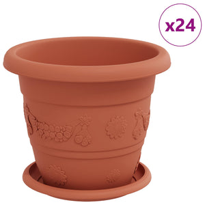 Blumentöpfe Ziegelrot 24er Set Ø22cm