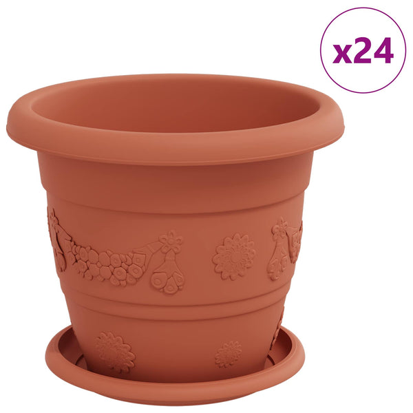 Blumentöpfe Ziegelrot 24er Set Ø22cm