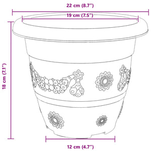 Blumentöpfe Ziegelrot 24er Set Ø22cm