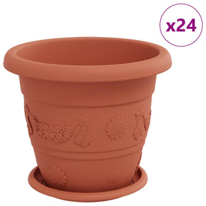 Blumentöpfe Ziegelrot 24er Set Ø 26cm