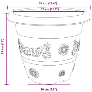 Blumentöpfe Ziegelrot 34x28cm, 24er Set
