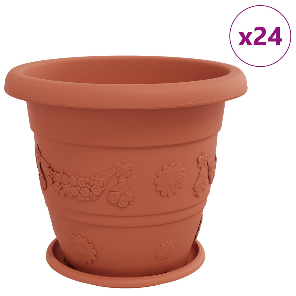 Ziegelrote Blumentöpfe, 24er-Set, Ø 39cm