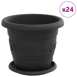 Blumentöpfe Schwarz 22 cm, 24er Set