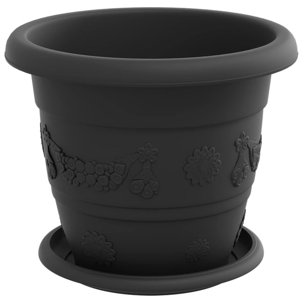 Blumentöpfe Schwarz 22 cm, 24er Set
