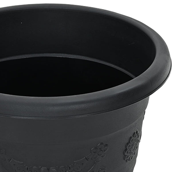 Schwarze Blumentöpfe, 24er Set, Ø 26cm