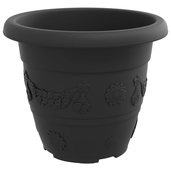 Schwarze Blumentöpfe, 24er Set, Ø 26cm