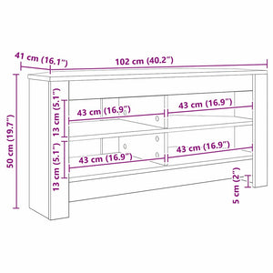 vidaXL Corner TV Cabinet Smoked Oak 102 x 40.5 x 45 cm Engineered Wood