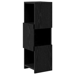 vidaXL Corner Wall Cabinet Black Oak Look 25.5x25x80cm Engineered Wood