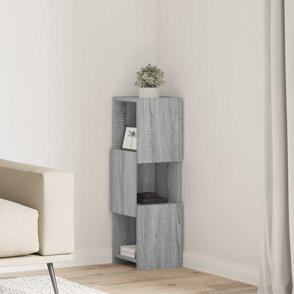 vidaXL Corner Cabinet Gray Sonoma 25.5x25x80cm Engineered Wood