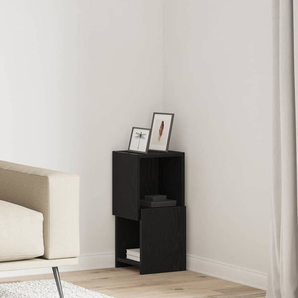 vidaXL Corner Cabinet Black Oak Look 25.5x25x55cm Engineered Wood