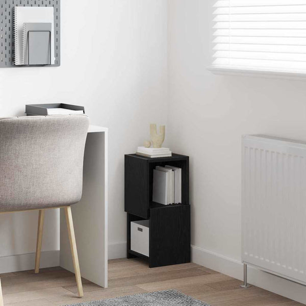 vidaXL Corner Cabinet Black Oak Look 25.5x25x55cm Engineered Wood