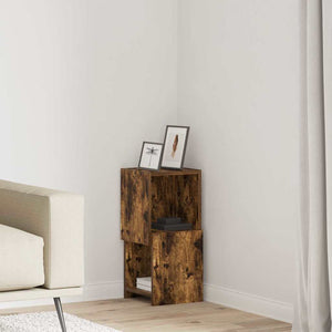 vidaXL Corner Cabinet Smoked Oak 25.5x25x55cm Engineered Wood