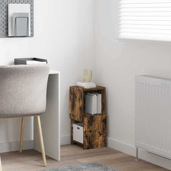 vidaXL Corner Cabinet Smoked Oak 25.5x25x55cm Engineered Wood