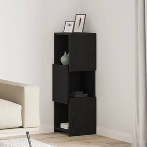 vidaXL Corner Cabinet Black Oak Look 30.5x30x95cm Engineered Wood