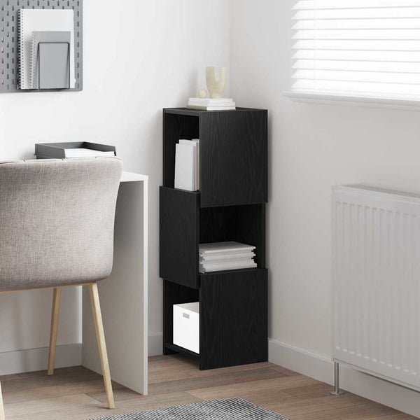 vidaXL Corner Cabinet Black Oak Look 30.5x30x95cm Engineered Wood