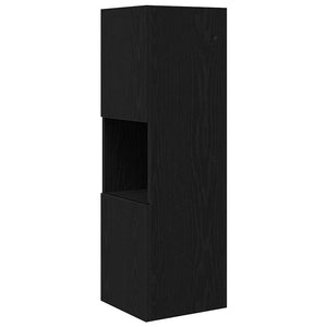 vidaXL Corner Cabinet Black Oak Look 30.5x30x95cm Engineered Wood