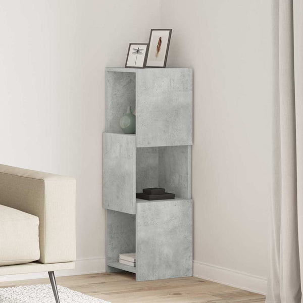 vidaXL Corner Cabinet Concrete Gray 30.5x30x95cm Engineered Wood