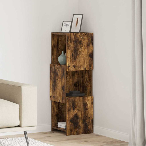 vidaXL Corner Cabinet Smoked Oak 30.5x30x95 cm Engineered Wood