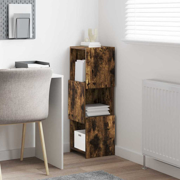 vidaXL Corner Cabinet Smoked Oak 30.5x30x95 cm Engineered Wood