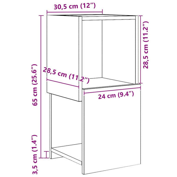 vidaXL Corner Cabinet 30.5x30x65 cm Engineered Wood