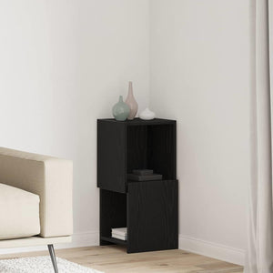 vidaXL Corner Cabinet Black Oak Look 30.5x30x65cm Engineered Wood