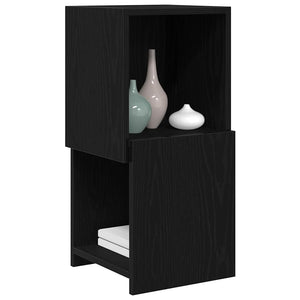 vidaXL Corner Cabinet Black Oak Look 30.5x30x65cm Engineered Wood