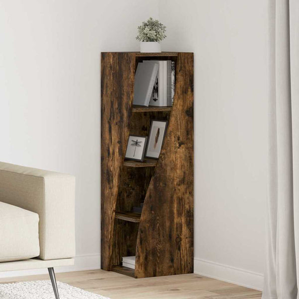 vidaXL Corner Cabinet Smoked Oak 32x32x102cm Engineered Wood