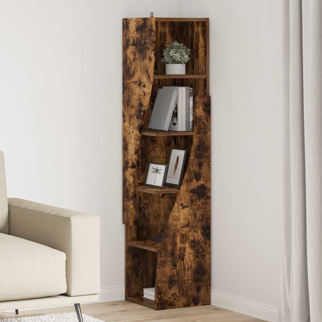 vidaXL Corner Cabinet Smoked Oak 32x32x140cm Engineered Wood
