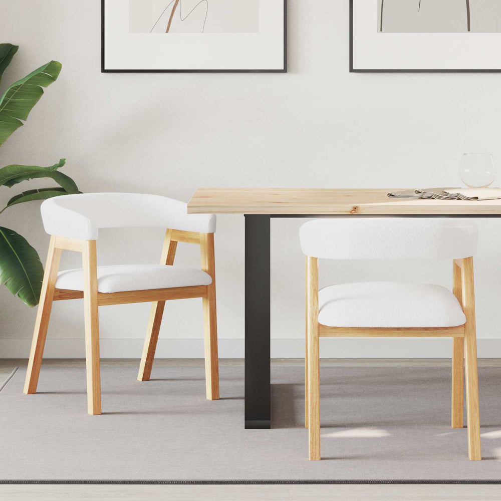vidaXL Dining Chairs 2 pcs Natural 54 x 57 x 73 cm Solid Rubberwood