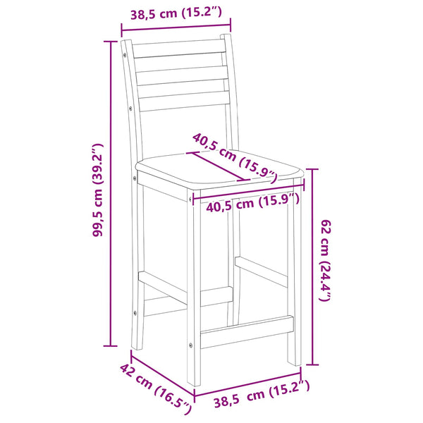 vidaXL Dining Chairs 2 pcs Natural 40 x 47.5 x 99.5 cm