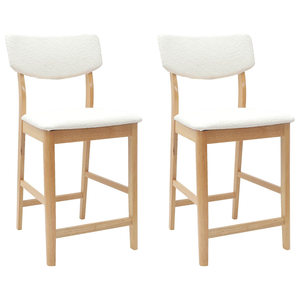 vidaXL Dining Chairs 2 pcs Natural 48 x 49 x 95 cm Solid Rubberwood