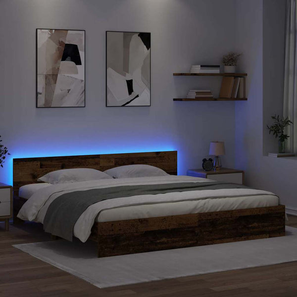 Bettrahmen Altholz 180x200 cm mit LED