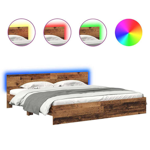 Bettrahmen Altholz 180x200 cm mit LED