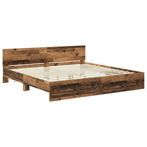 Bettrahmen Altholz mit Kopfteil 200x200 cm