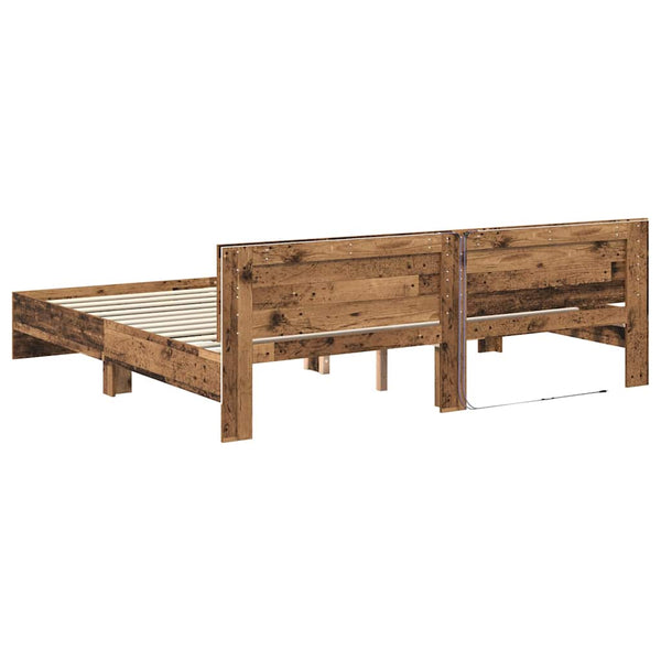 Bettrahmen Altholz mit Kopfteil 200x200 cm