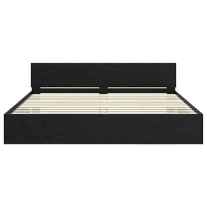 Bettrahmen 200x200 cm Schwarz Eichenoptik