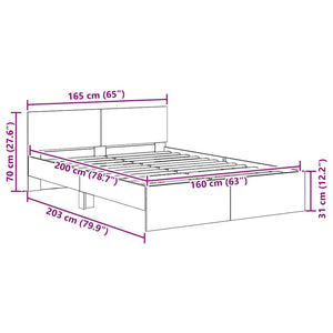Bettrahmen Altholz 160x200 cm mit Kopfteil