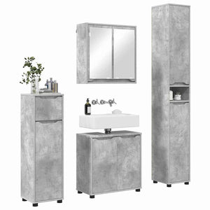 Badezimmermöbel Set mit Regal Beton Grau 4-teilig