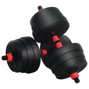 30kg Hantelset Schwarz/Rot