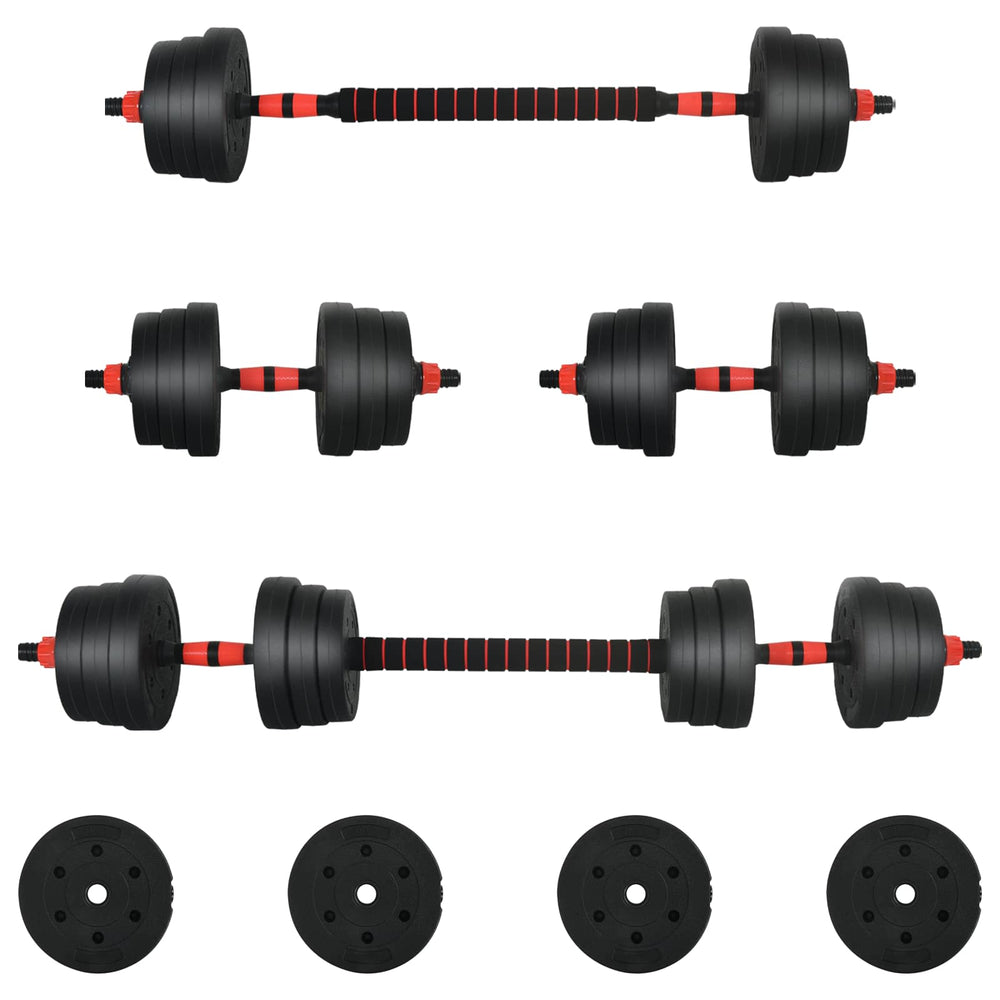 30kg Hantelset Schwarz/Rot