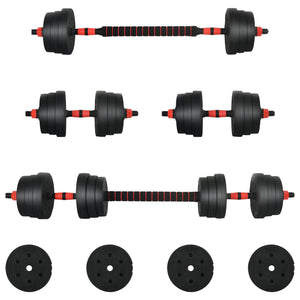30kg Hantelset Schwarz/Rot