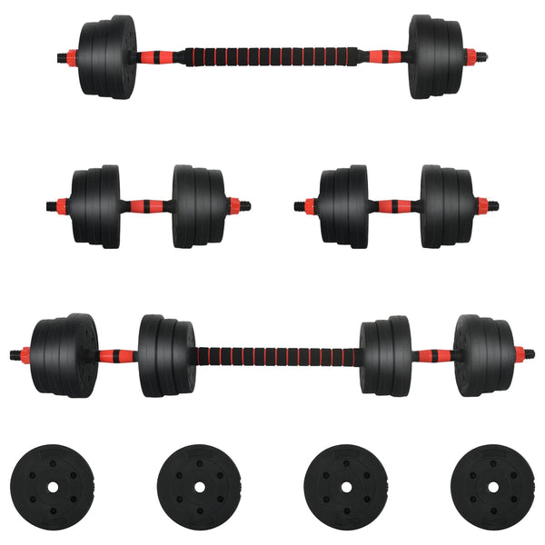 30kg Hantelset Schwarz/Rot