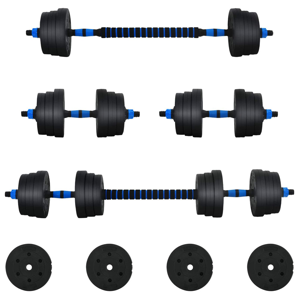 30kg Hantelset Schwarz & Blau