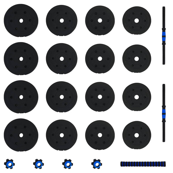 30kg Hantelset Schwarz & Blau