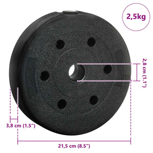 30kg Hantelset Schwarz & Blau