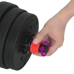 30kg Hantelset 4-in-1 Schwarz/Rot