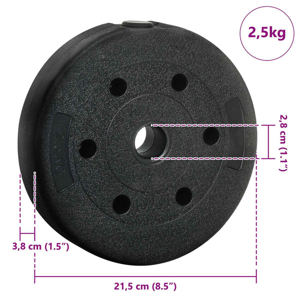 30kg Hantelset 4-in-1 Schwarz/Rot