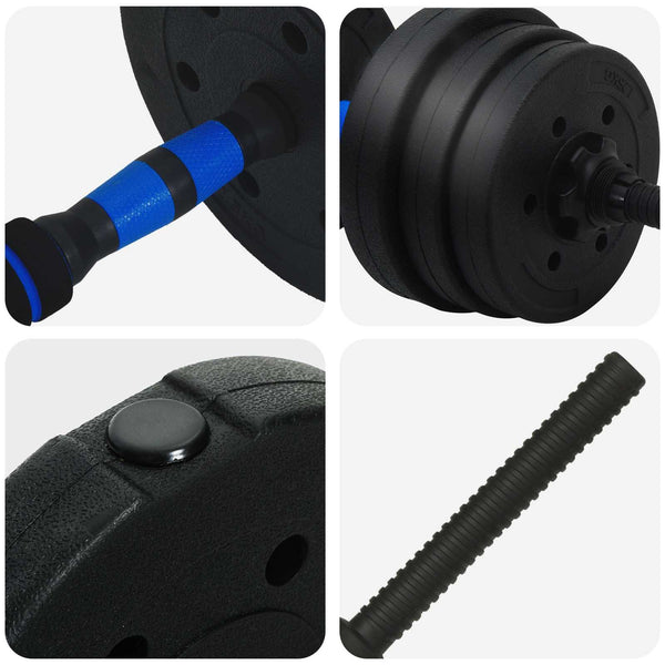 30kg Hantelset 4-in-1, Schwarz/Blau